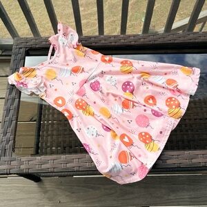 Marie Nicole Pink Balloon Print Ruffle Sleeve Dress Size Large (4T)